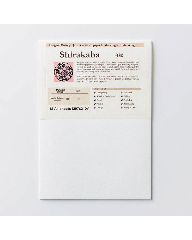 Lot de 12 feuilles A4 Washi Sirakaba