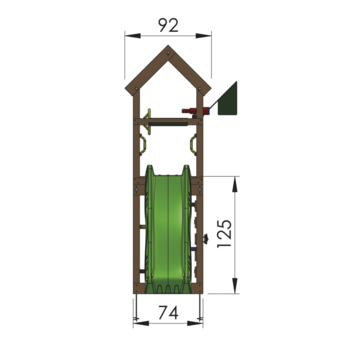 Speeltoestel Jungle Gym Patio met blauwe glijbaan van douglashout