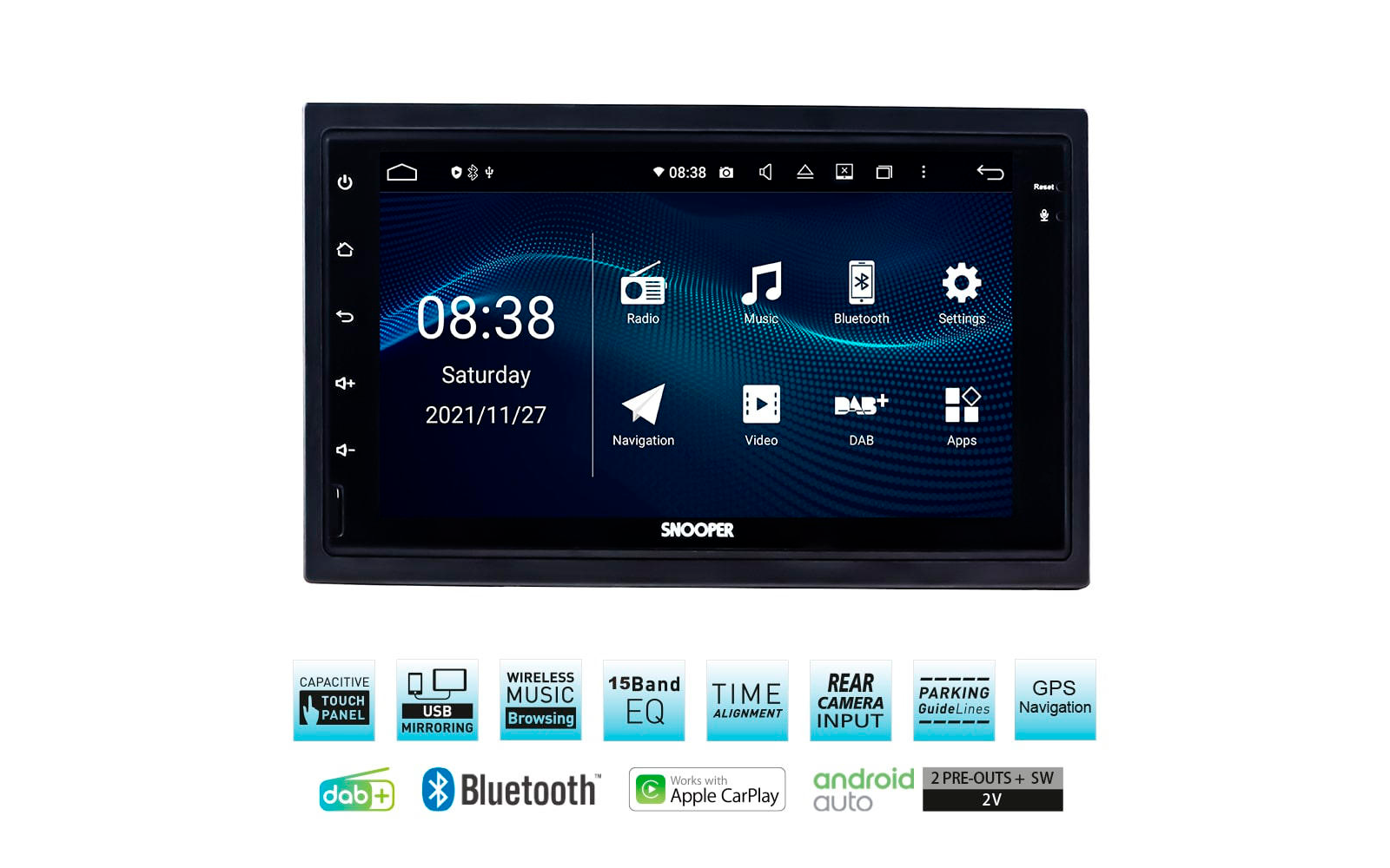 Snooper SMH Multimedia-Navigation 7 Zoll DAB+ Festeinbaugerät