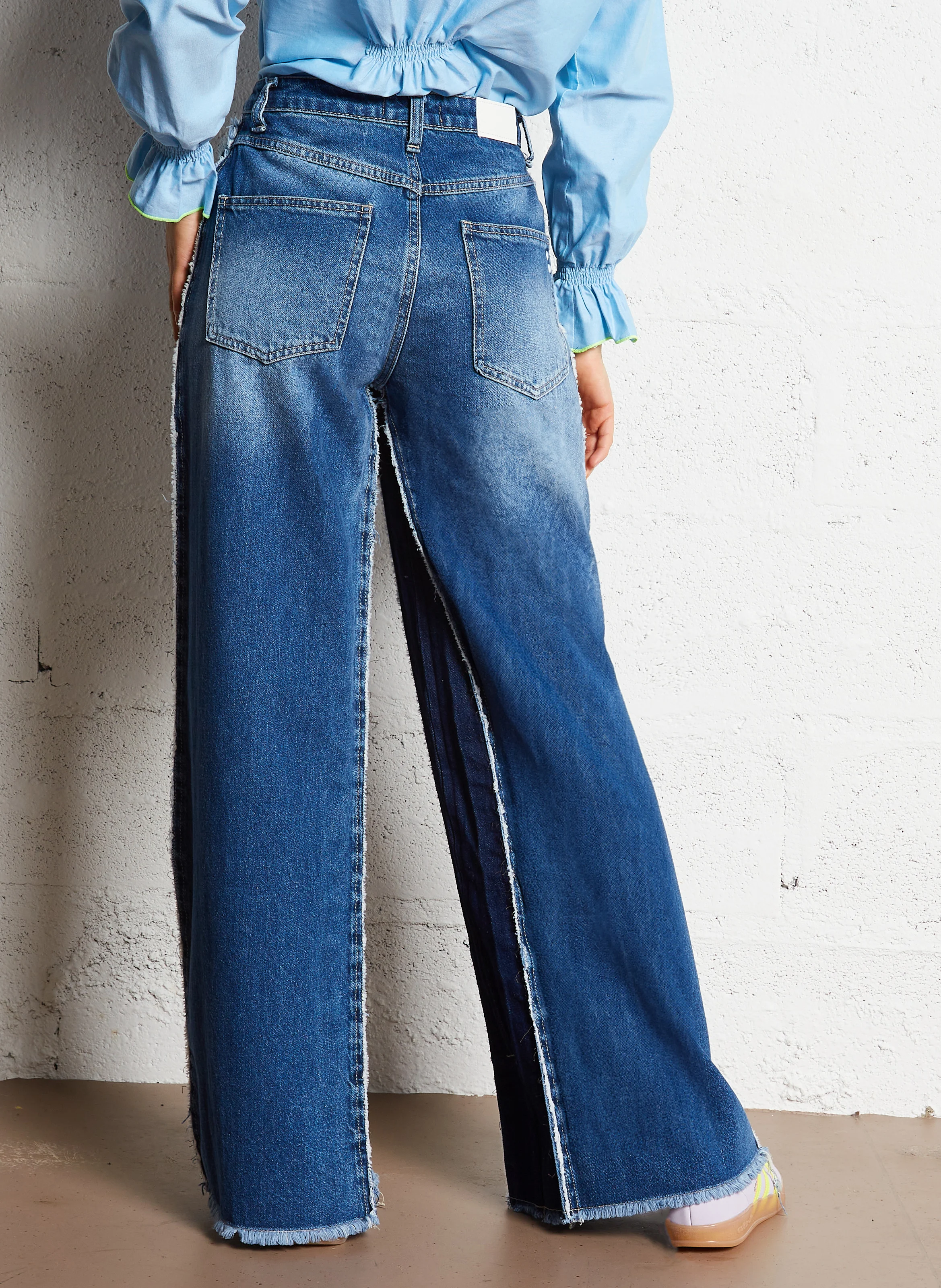 Jean droit en coton | Bleu
