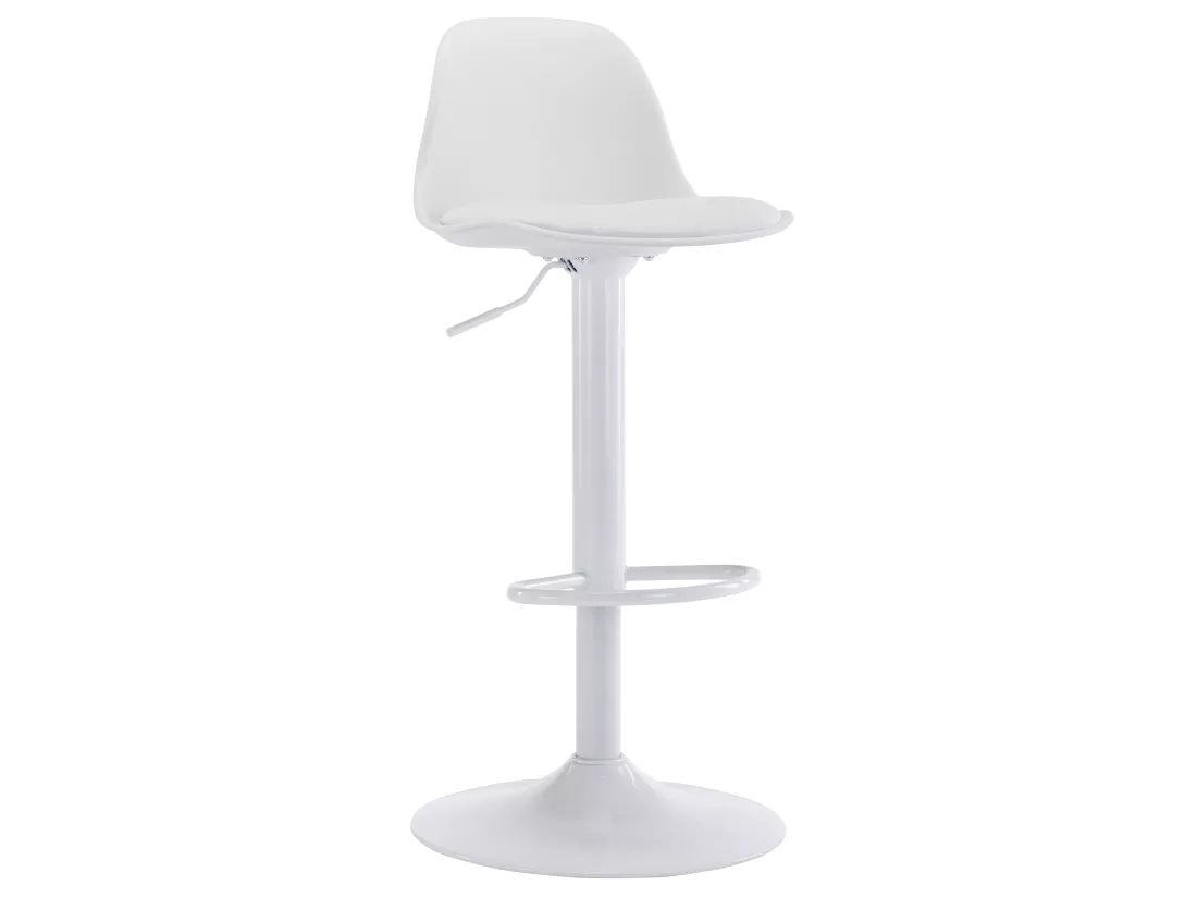 Lot de 2 tabourets de bar en polypropylène et métal - Hauteur réglable - Blanc - XAFY
