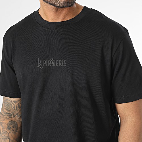 Tee Shirt Oversize Large Wave Logo Noir Noir
