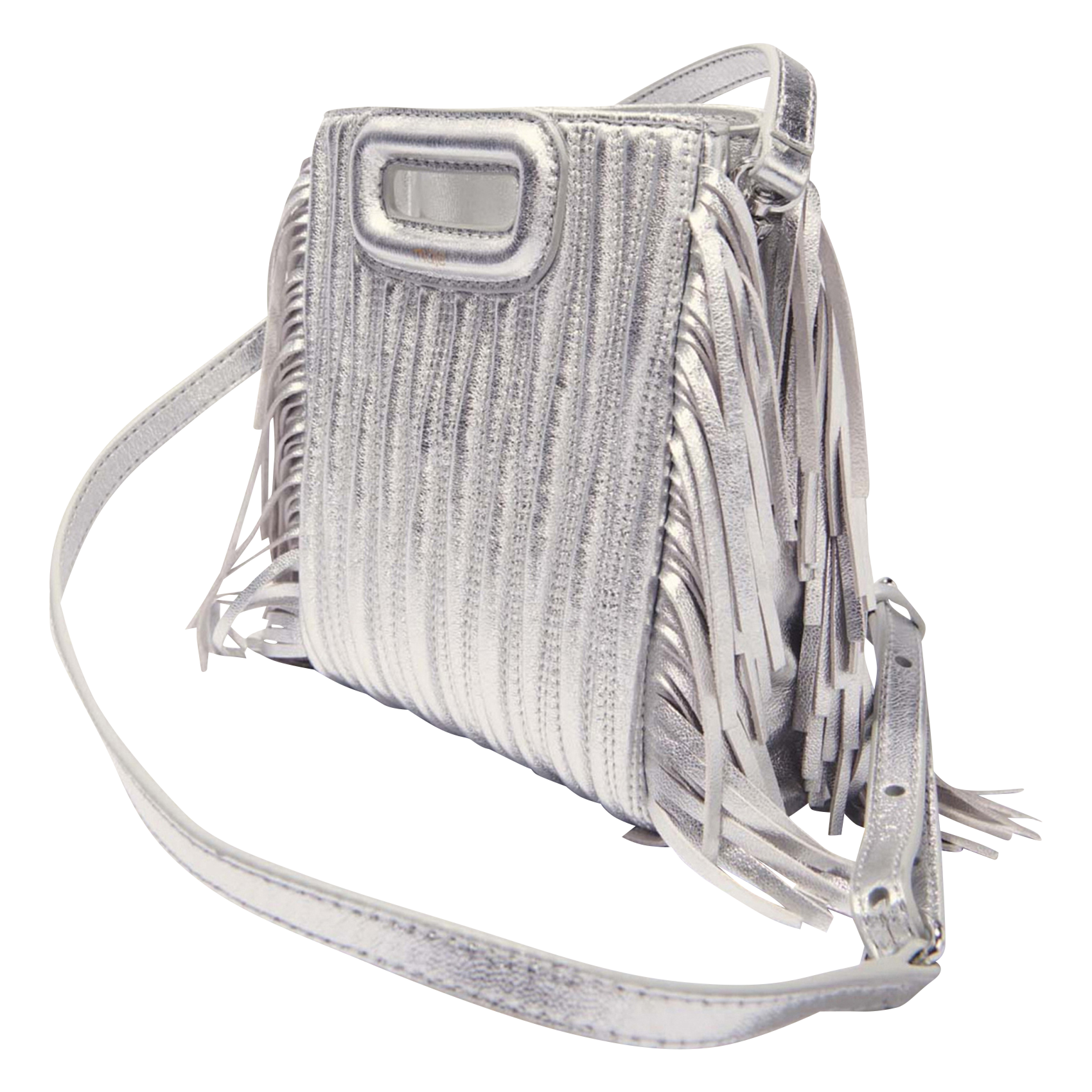 M MINI - Sac bandoulière en cuir| Argent