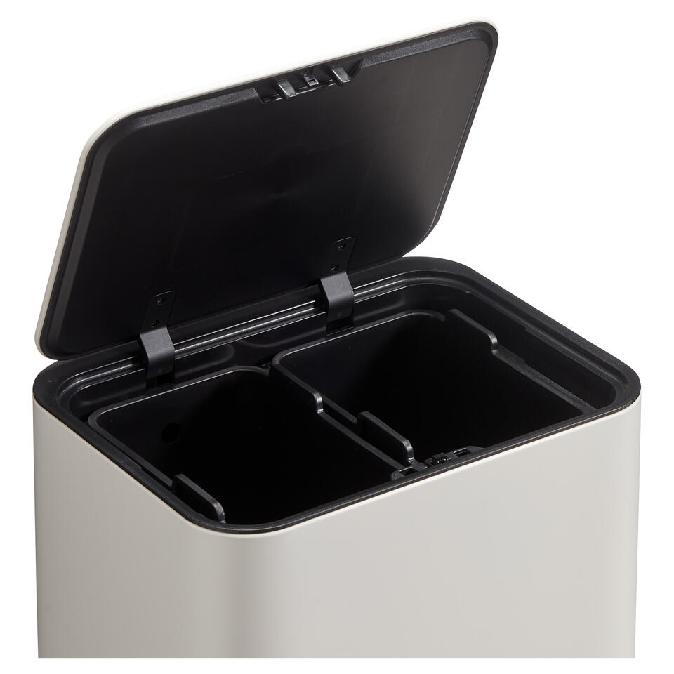 Prullenbak Op Pootjes 2X 12,5 Liter Beige