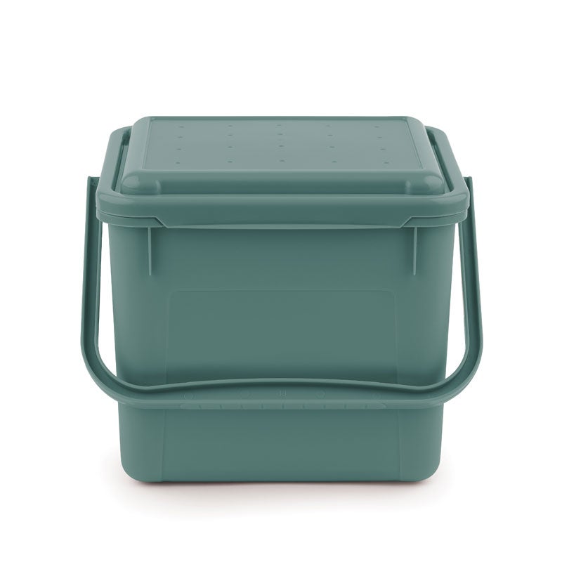 PROREGAL Robuuste afvalbak met geurdichte deksel, 5 liter, HxBxD 18 x 22,5 x 20 cm, kunststof, groen