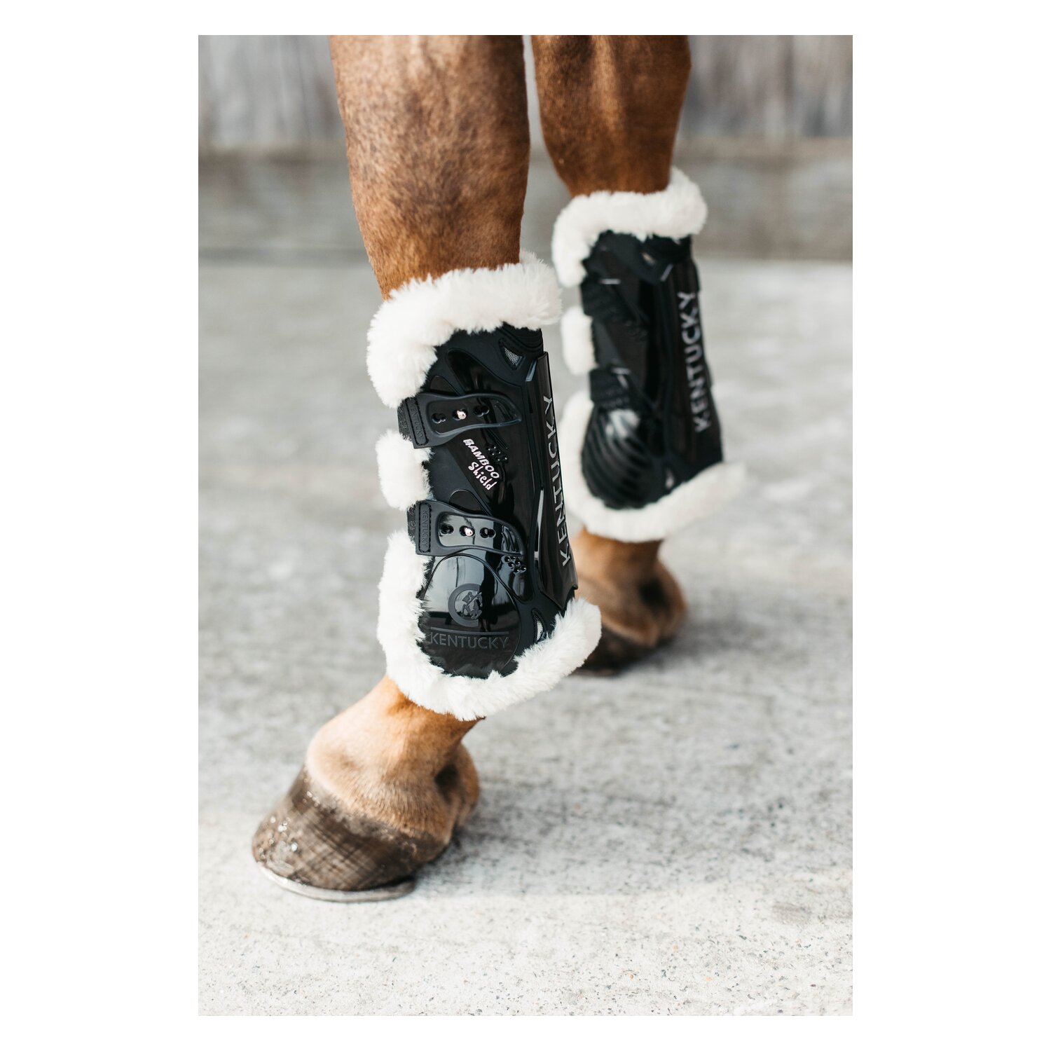 KENTUCKY Springgamaschen Vegan Sheepskin Bamboo Shield, für Vorderbeine - black