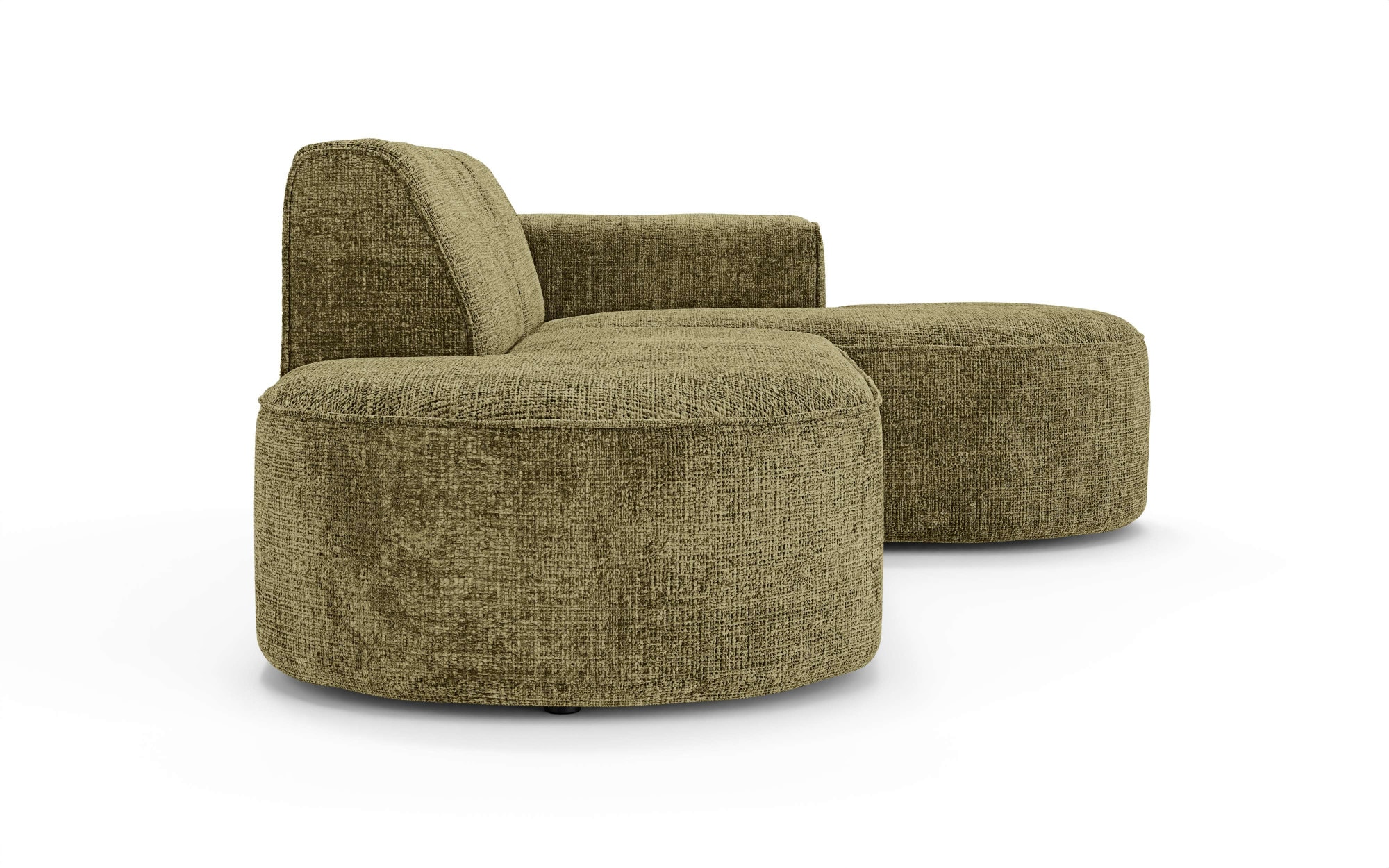 GOODproduct Ecksofa »ADELLA Design-Sofa mit Recamiere rechts/links, 248/159/76 cm« L-Form mit Wellenunterfederung, runde Form, auch in Cord