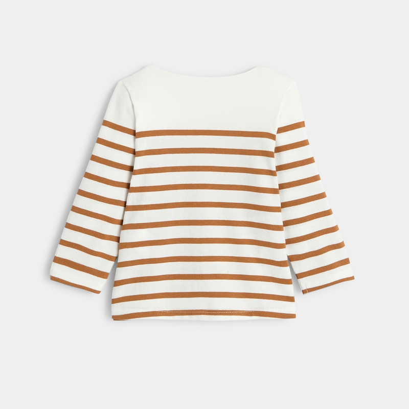T-shirt marinière rayé marron bébé fille