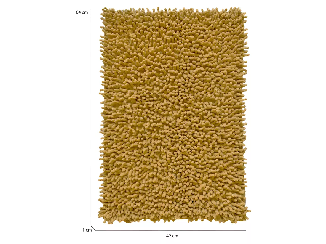 Tapis de salle de bain 40 x 60 cm coton chenille moutarde - NAPOLEON