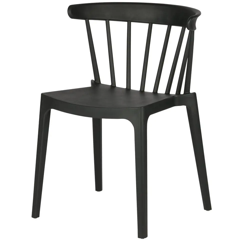 WOOOD Bliss Tuinstoelen - Kunststof - Zwart - Set van 4