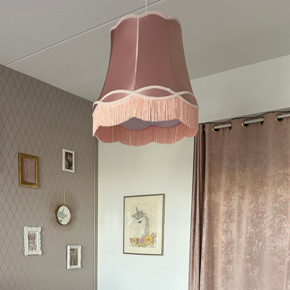 Retro hanglamp roze 45 cm - Granny