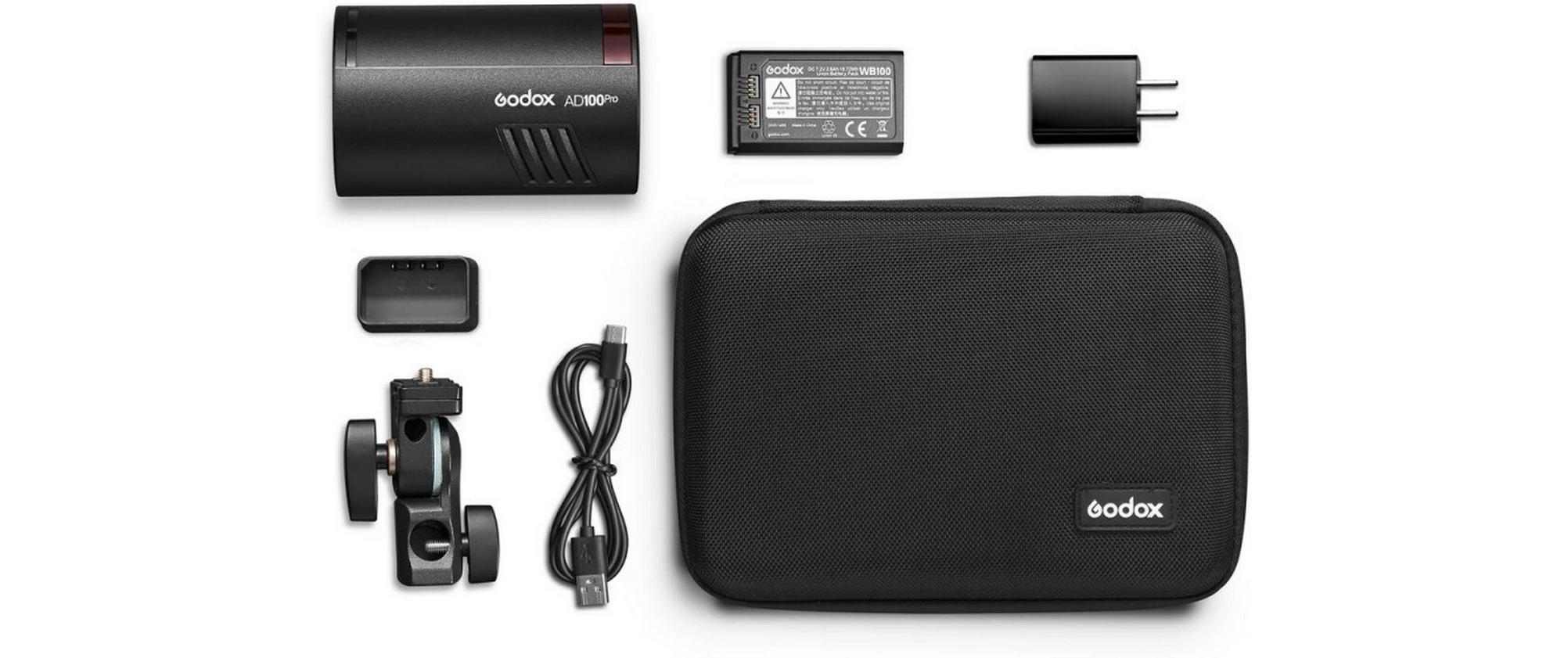 Blitzgerät AD100PRO, 100W TTL und Akku<br>Kompakter und leichter Studioblitz mit kabelloser Steürung und schnellem Blitzfolgezyklus
