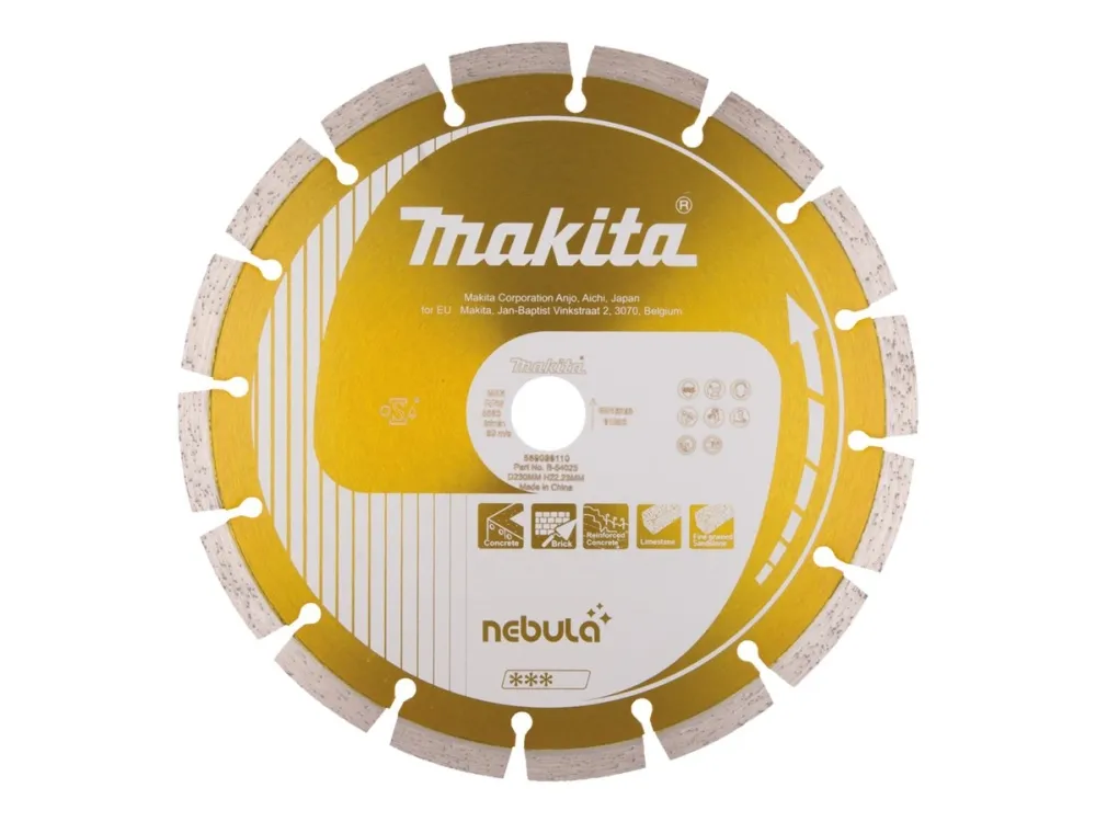 Makita Nebula - Diamantskæreskive - for beton, kalksten, forstærket beton, mursten, finkornet sandsten - 230 mm