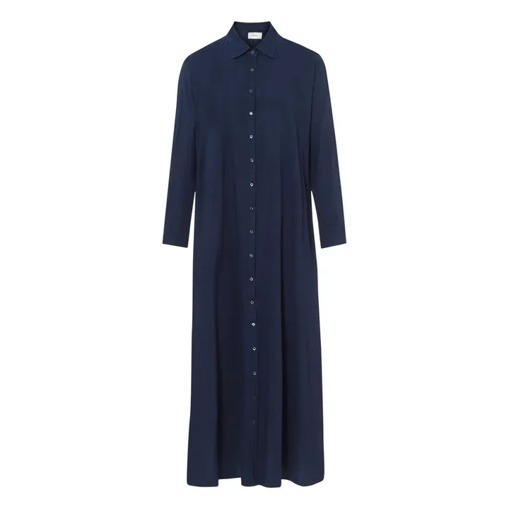 Xirena Robe Boden Popeline de Coton | Bleu marine