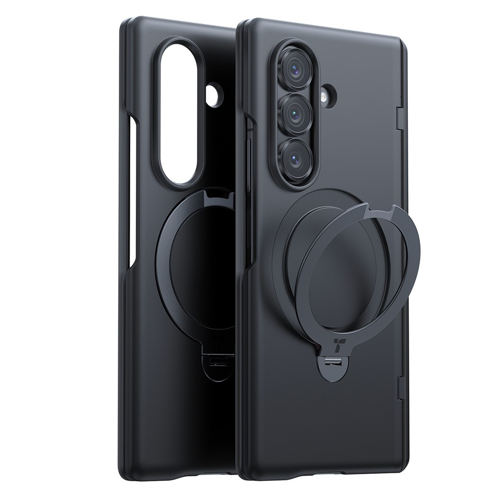 Samsung Galaxy Z Fold7 Ostand Q3 Spin Hardcase Hülle mit Kickstand Haltering   2x Displayschutzglas - Schwarz