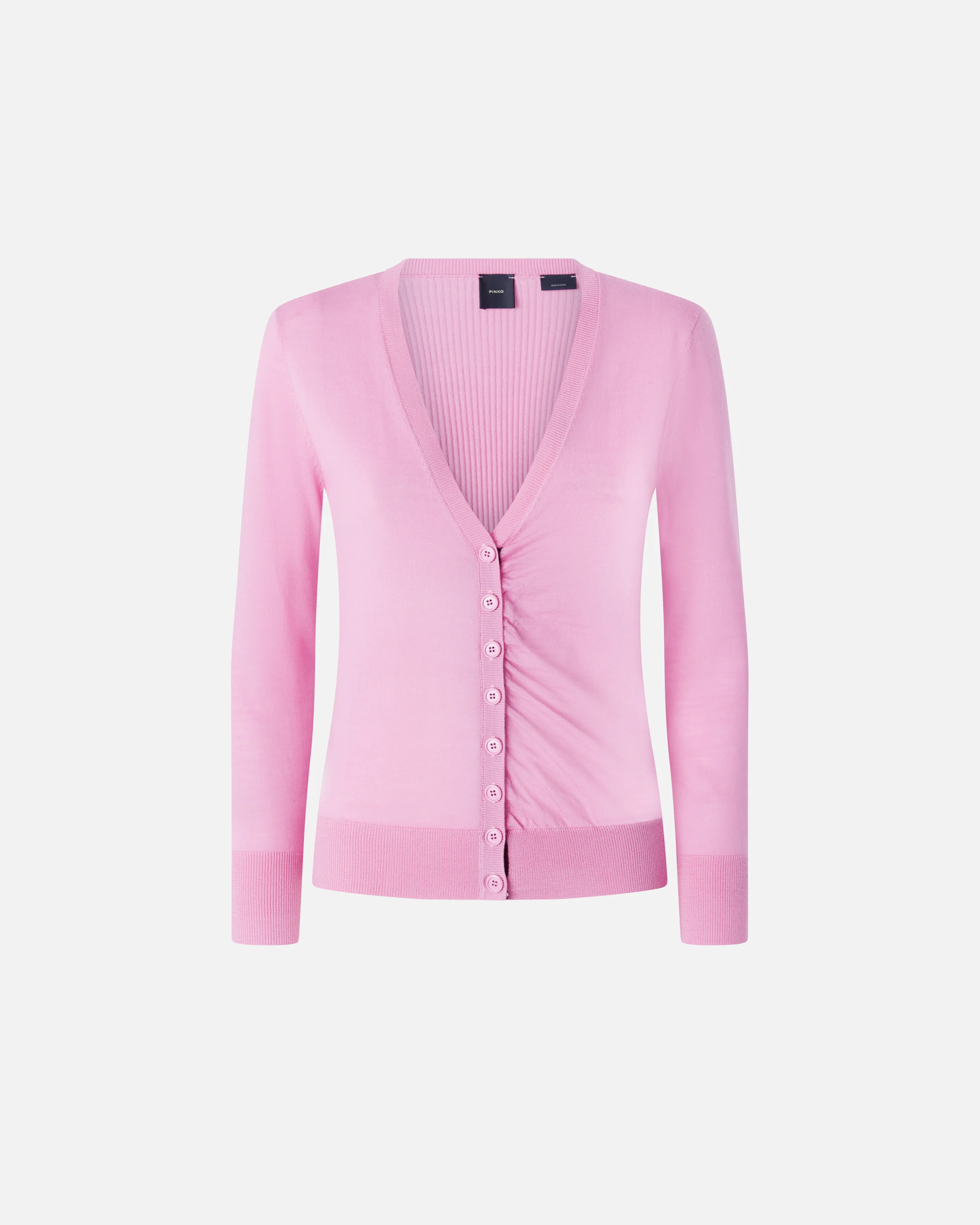 Cardigan ajusté à col v | Rose