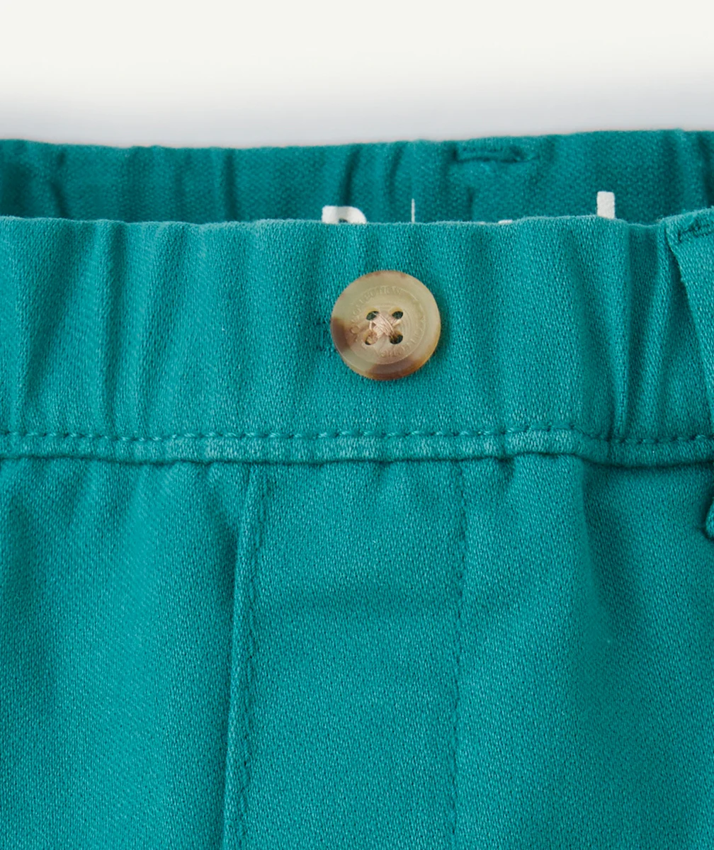 pantalon relax bébé garçon vert avec revers