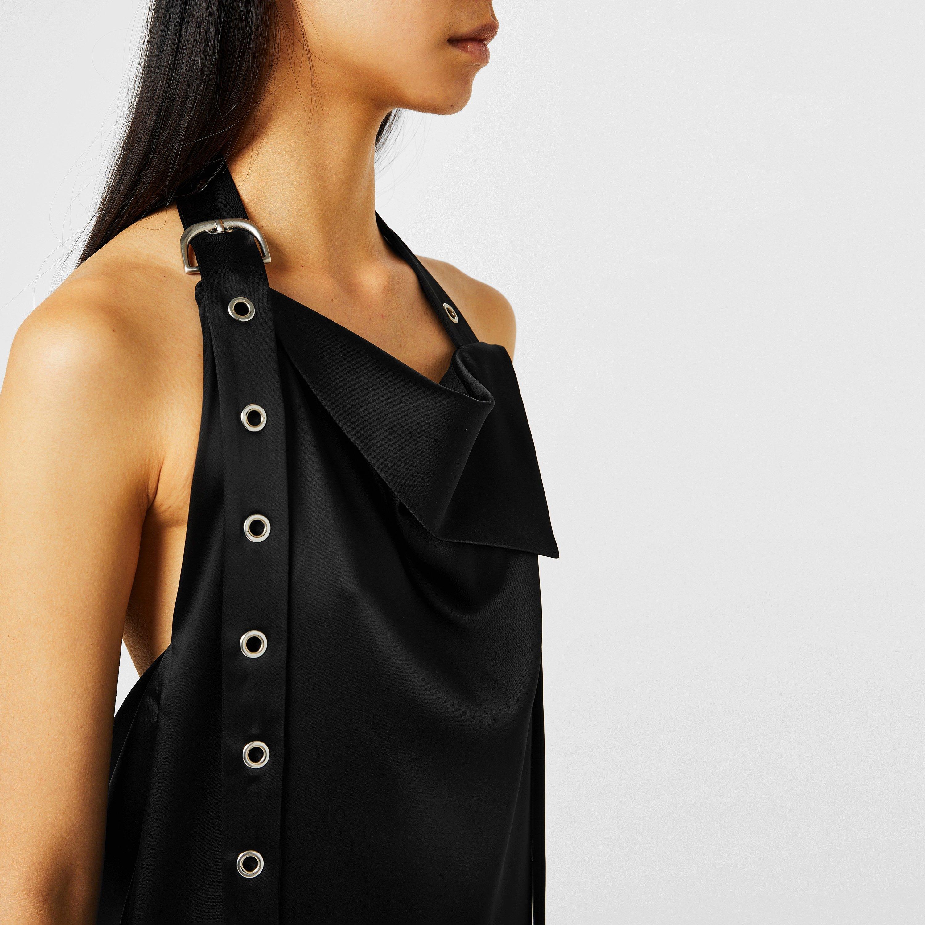 Off White Belted Long Dress
