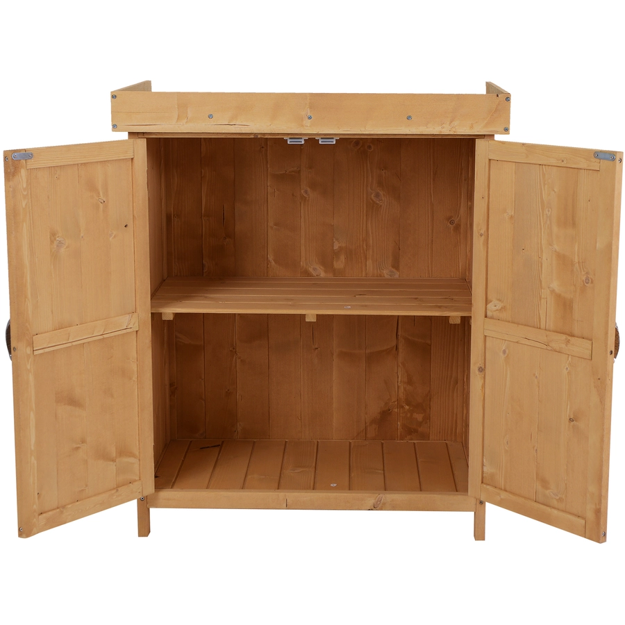 Outsunny Geräteschrank mit 2 Fächer natur