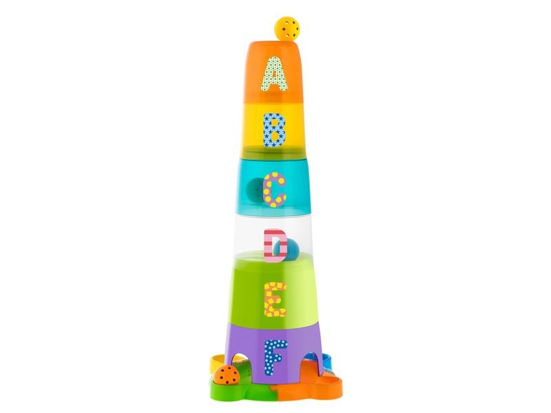 Chicco Stapelspielzeug Stapelbecher & Kugelbahn 2 In 1 Bunte Stapelbecher