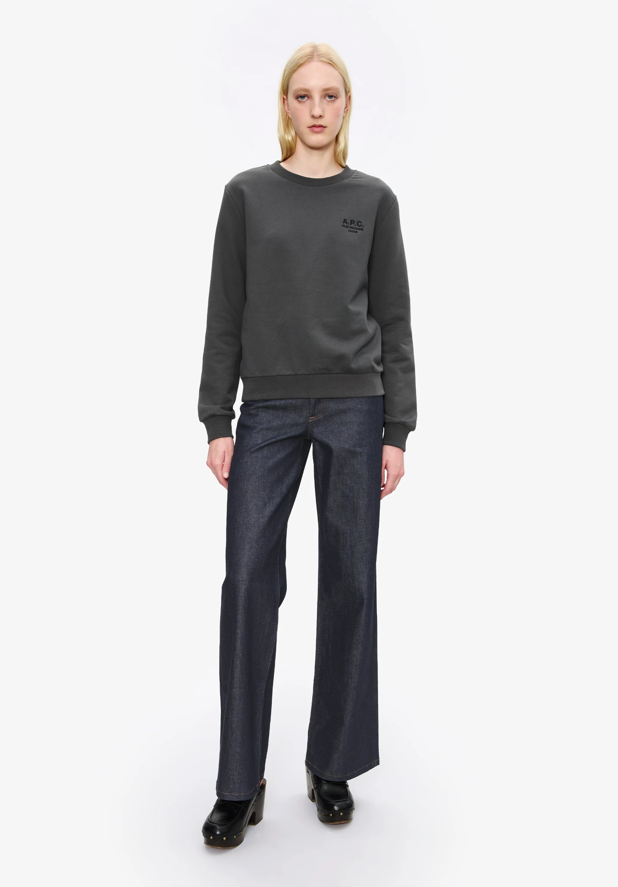 sweat standard rue madame GOTS - Faux noir/noir
