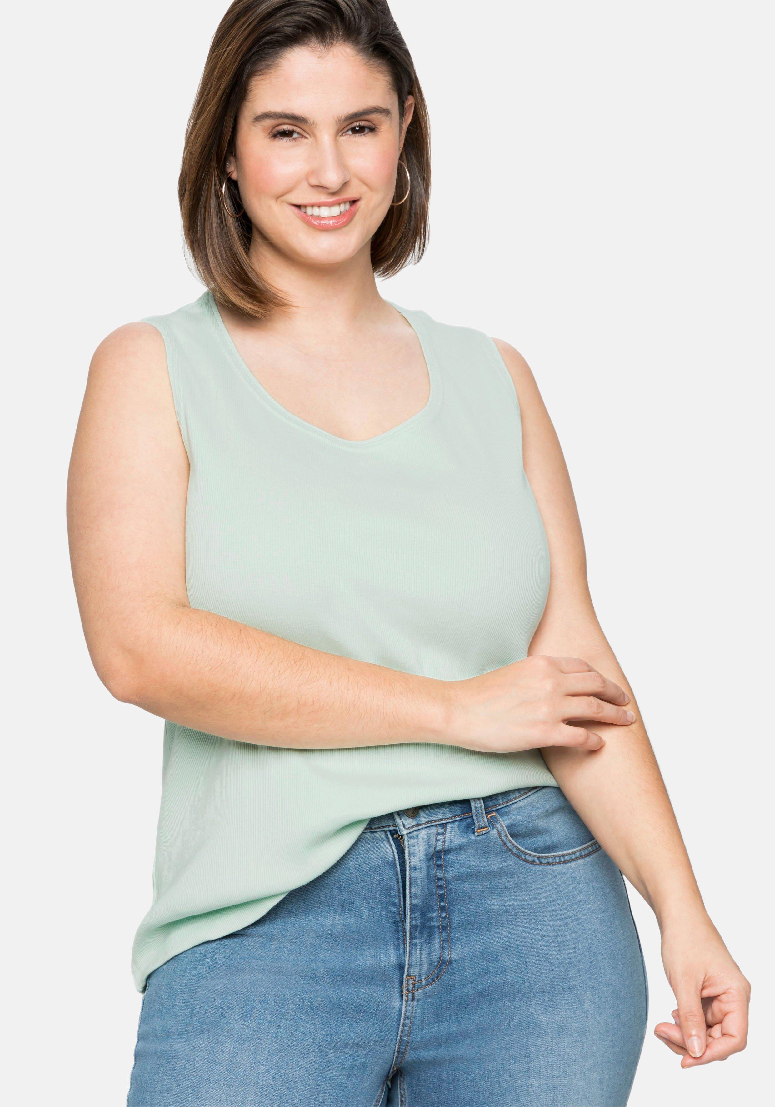 Tanktop in Ripp-Qualität mit Rundhalsausschnitt