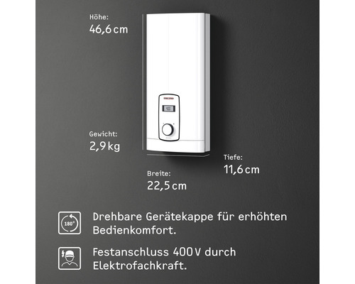 Stiebel Eltron DHB-E 18/21/24 LCD Elektronische doorstroomverwarmer 18 kW, 21 kW, 24 kW