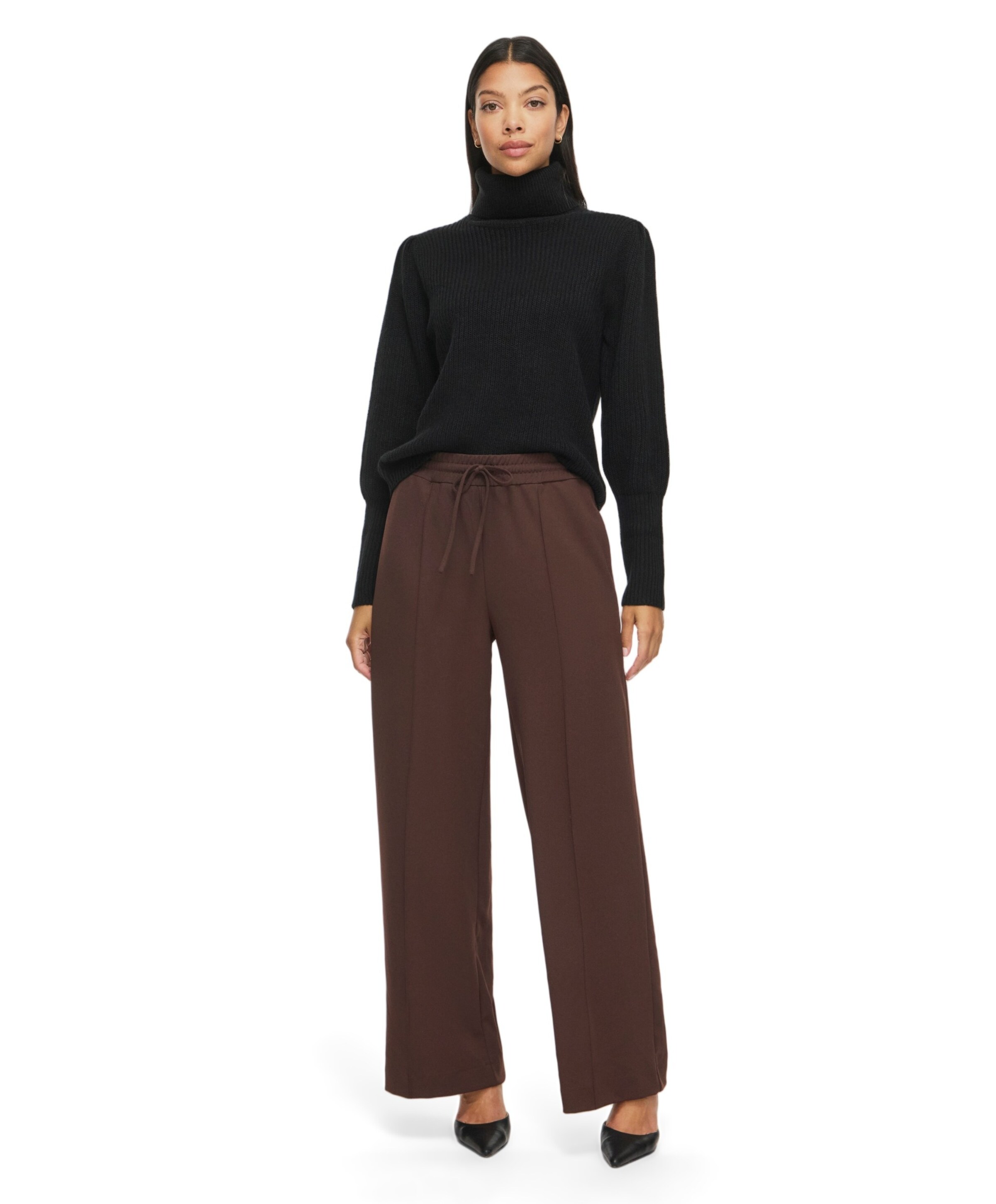 Vila VICLUA HW WIDE PANTS-NOOS dames broek bruin