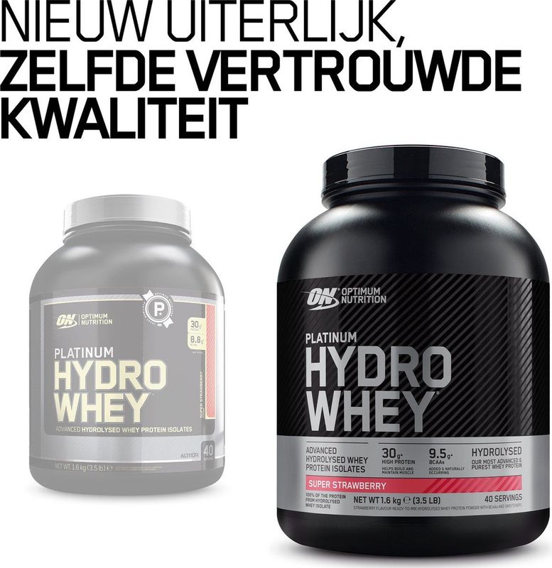 Optimum Nutrition Hydrowhey Eiwitshake / Proteine Poeder Super Strawberry % Whey Isolaat 1 (40 shakes)