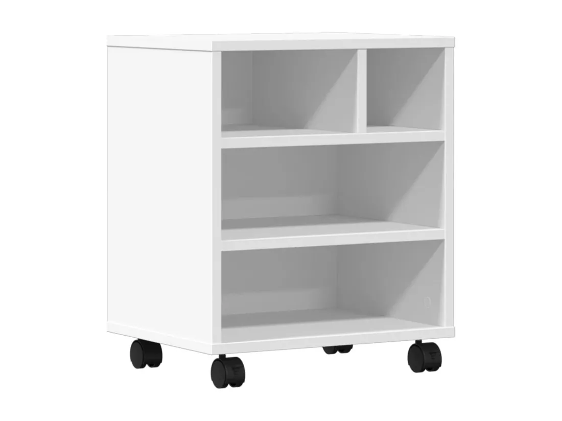 Support d'imprimante avec roulettes blanc 41x32x48 cm