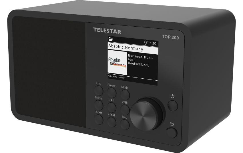 Internet Radio TOP 200 Schwarz<br>Mono-Radio mit DAB+/FM und Internetradio