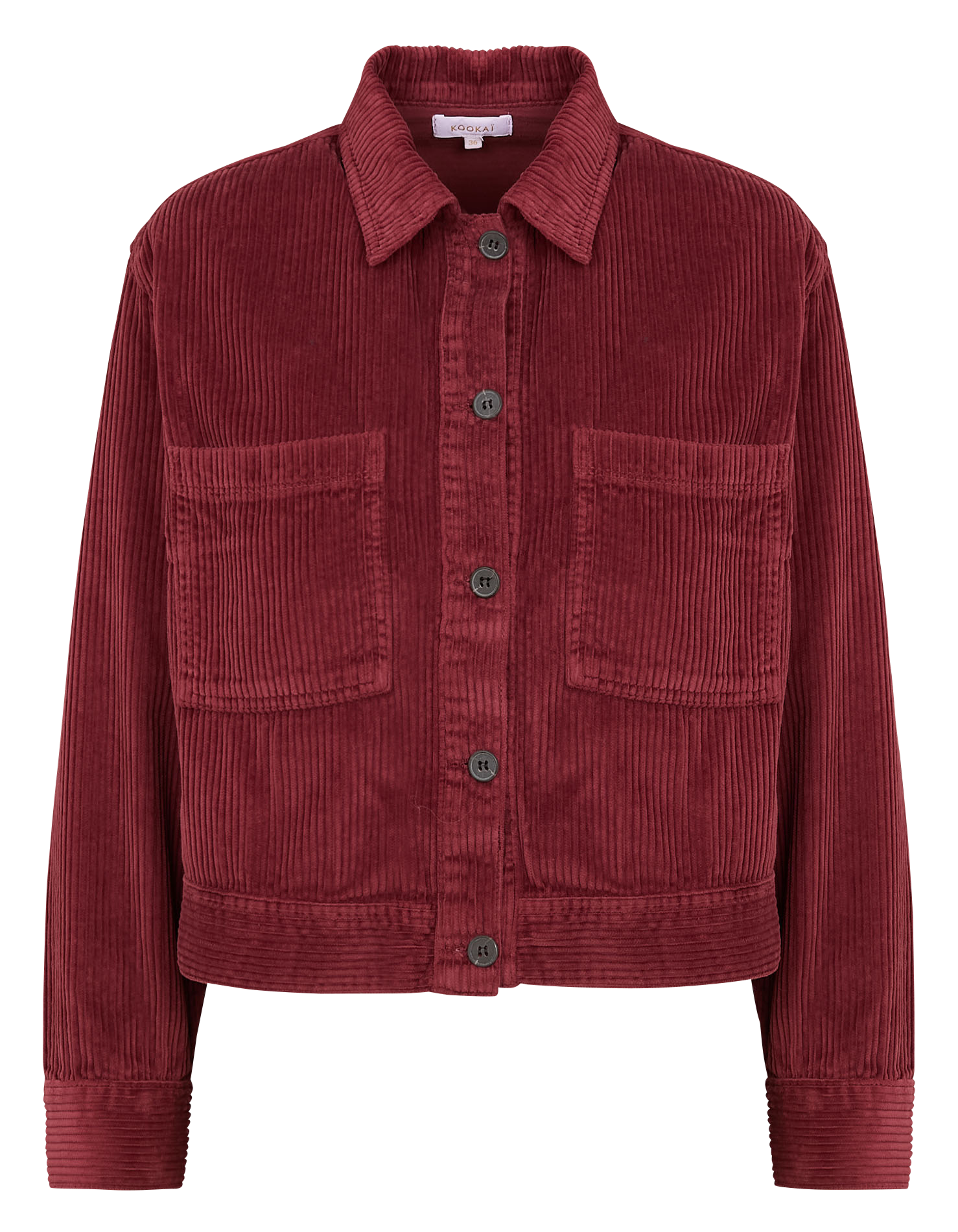 SUZANNE - Veste col classique en velours côtelé | Rouge