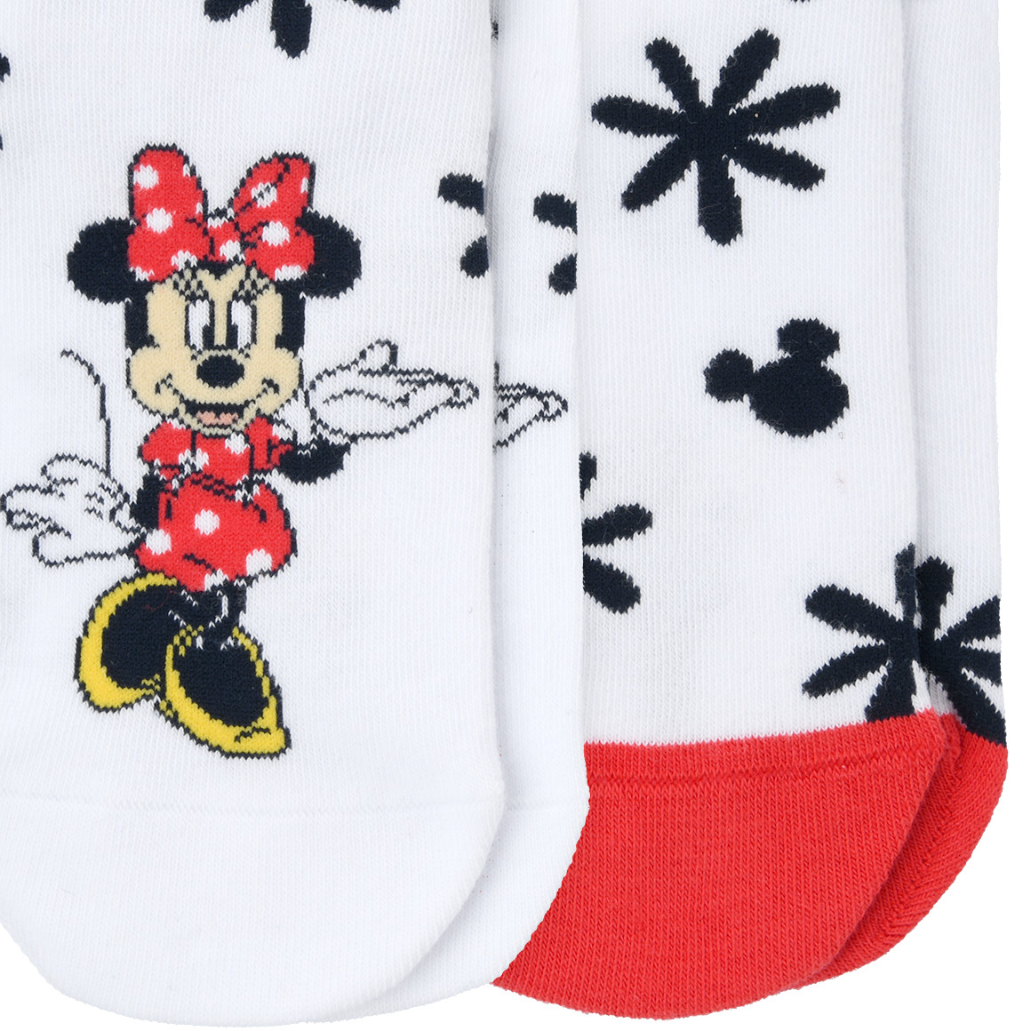 Gina Benotti 2 Paar Minnie Maus Sneaker-Socken im Set weiss / rot / nachtblau