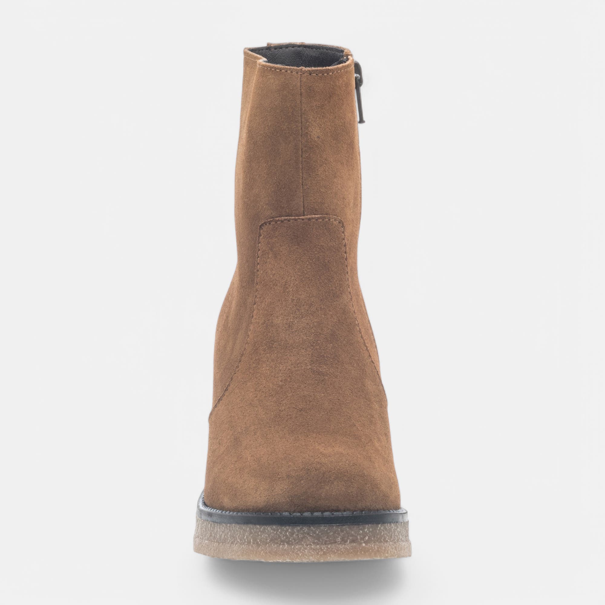 Boots à talon Femme en cuir camel