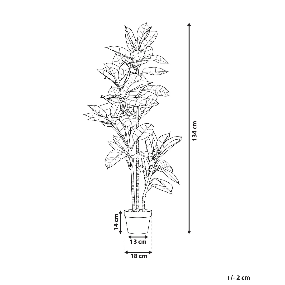 Beliani Plante Artificielle FICUS ELASTICA 134 cm