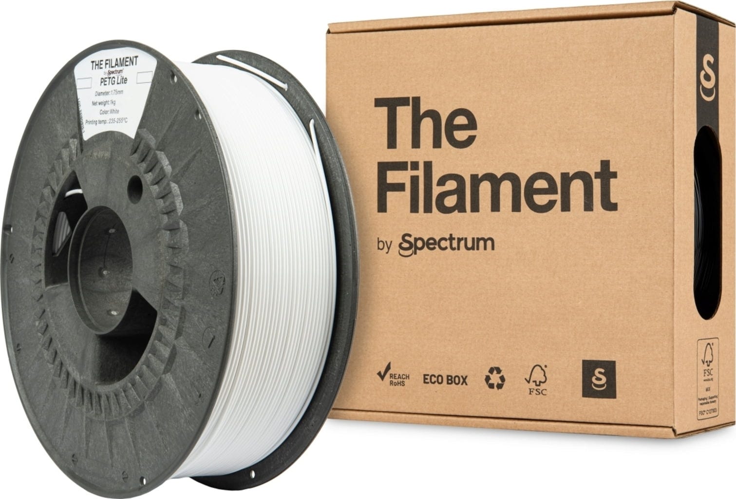 The Filament  PETG Lite White, 1,75 mm / 1000 g    Technisches PETG für zuverlässige Alltagseinsätze in White
