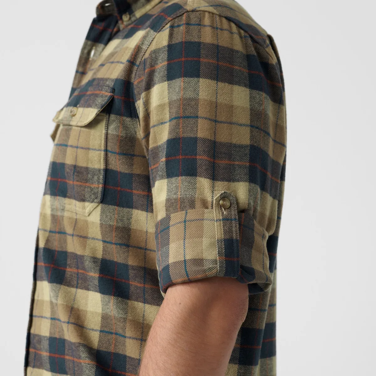 Fjällräven Men's Singi Heavy Flannel Shirt Autumn Leaf-Dark Navy