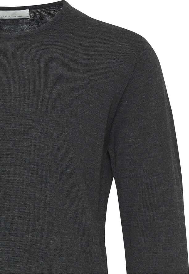 Casual Friday CFKENT Merino Crew Neck Knit Dark grey melange