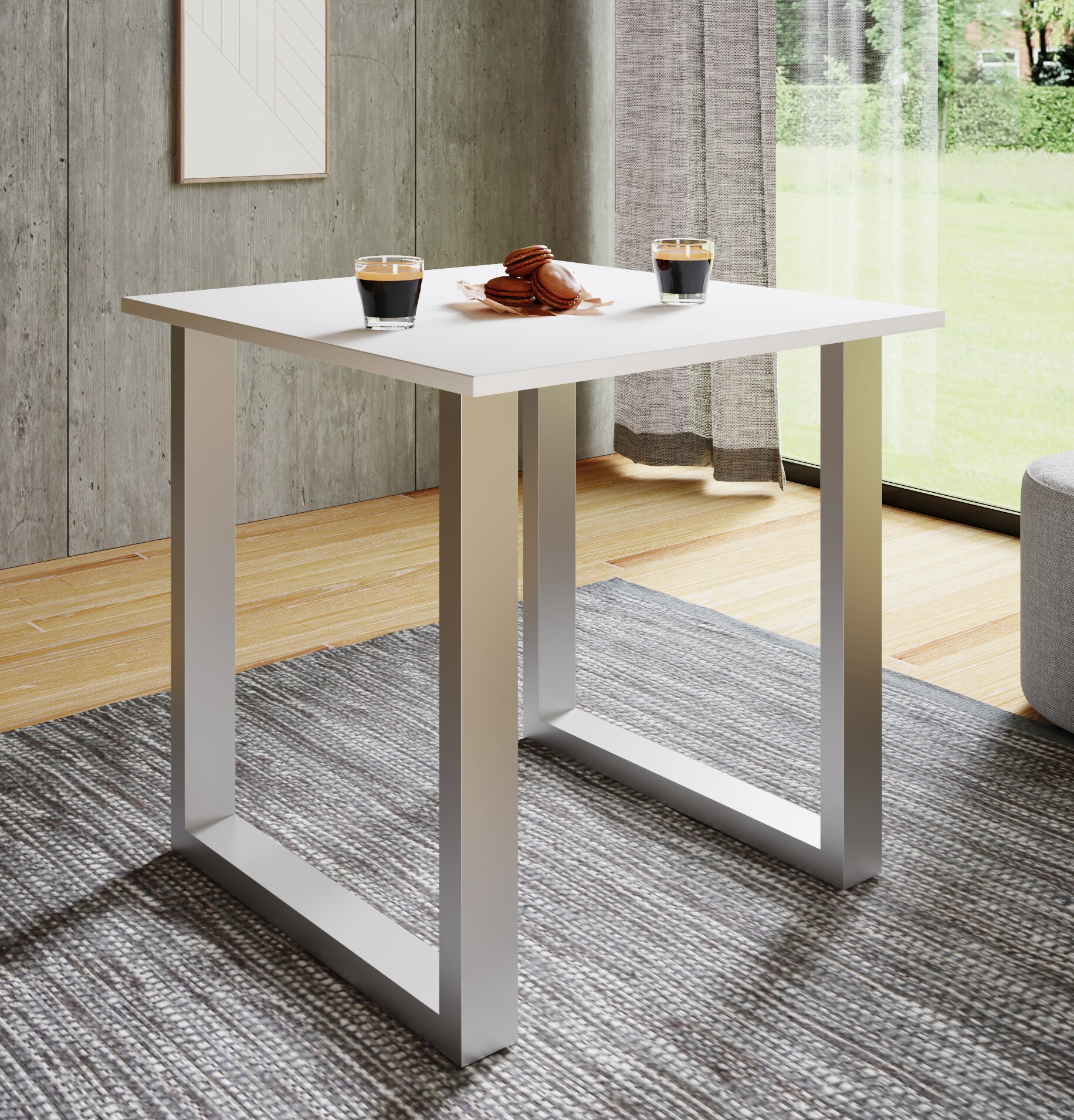 VCM Premium Holz Esstisch Küchentisch Speisetisch Tisch Xona U Silber