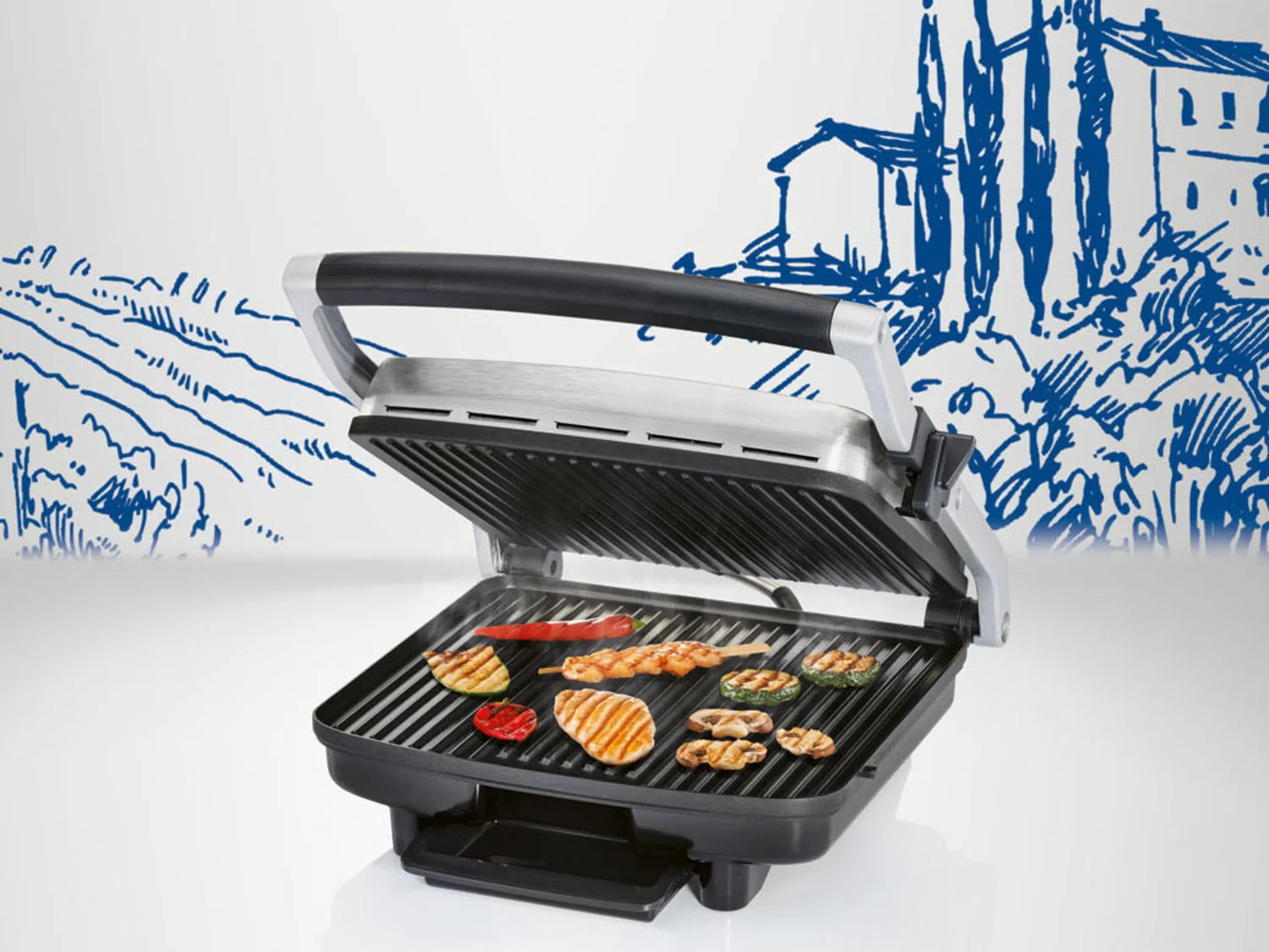 FERRAMENTAS DE COZINHA SILVERCREST® Máquina de Panini »SPM 2000 D2«, 1850-2200 W
