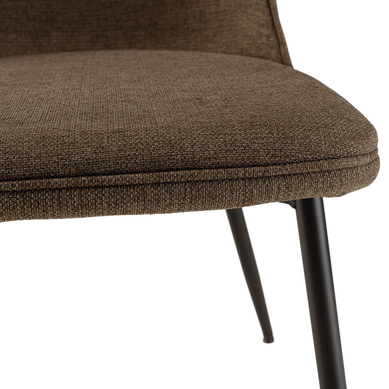Macabane 2 Chaises en Tissu Tom dossier droit marron - 47x60x81 cm