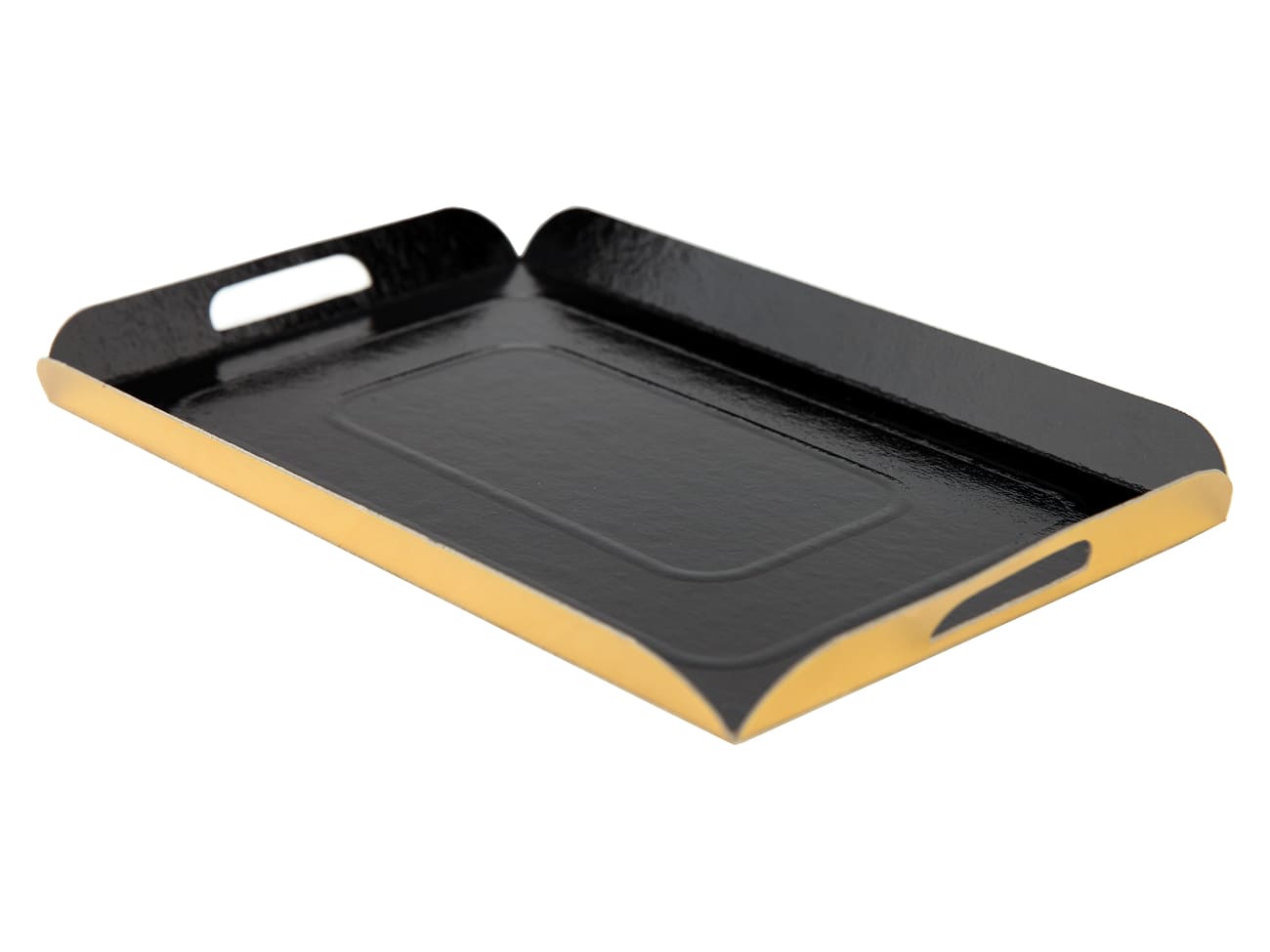 Plateau plié double face - or et noir - 28 x 19 cm (x 25) - Tradiser