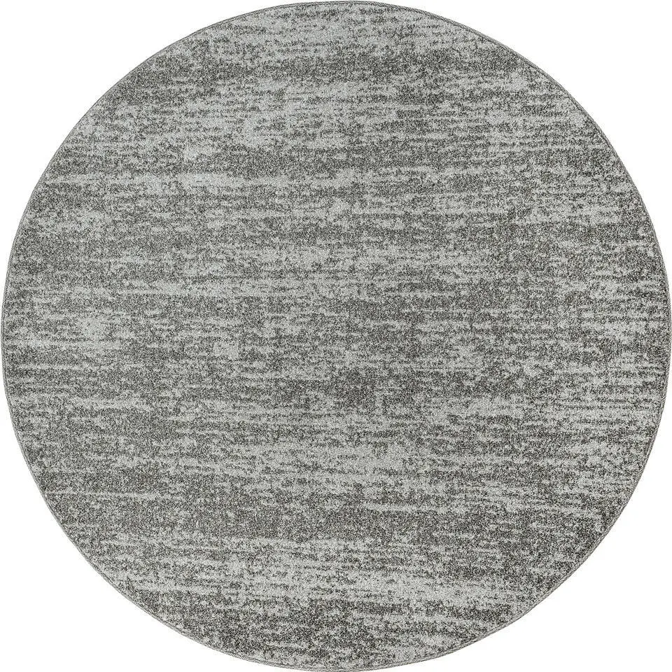 Relax Oslo - Laagpolig Effen Vloerkleed - Grijs - 200 CM ROND