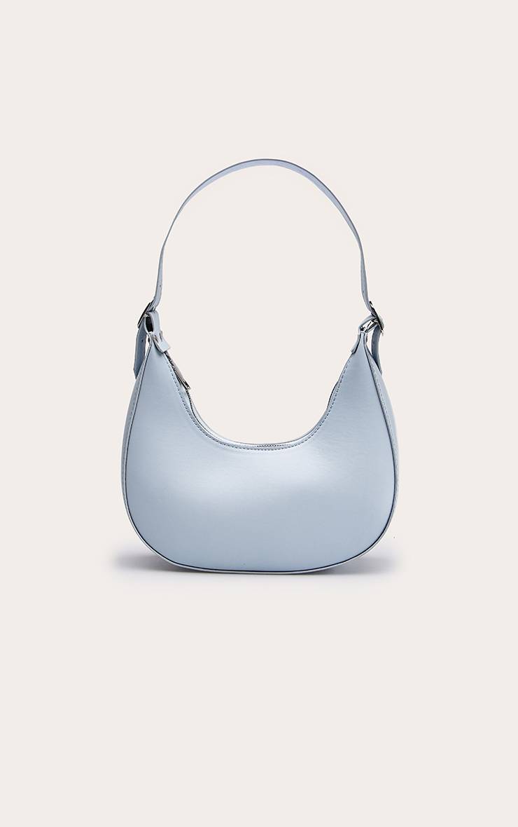 Bleu Poudré Sac À Bandoulière Courbé En Synthétiquecuir