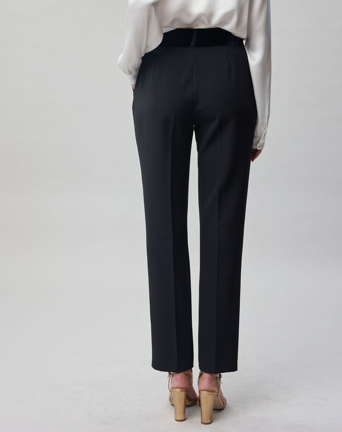 Lauren Vidal Pantalon Vogue taille velours noir