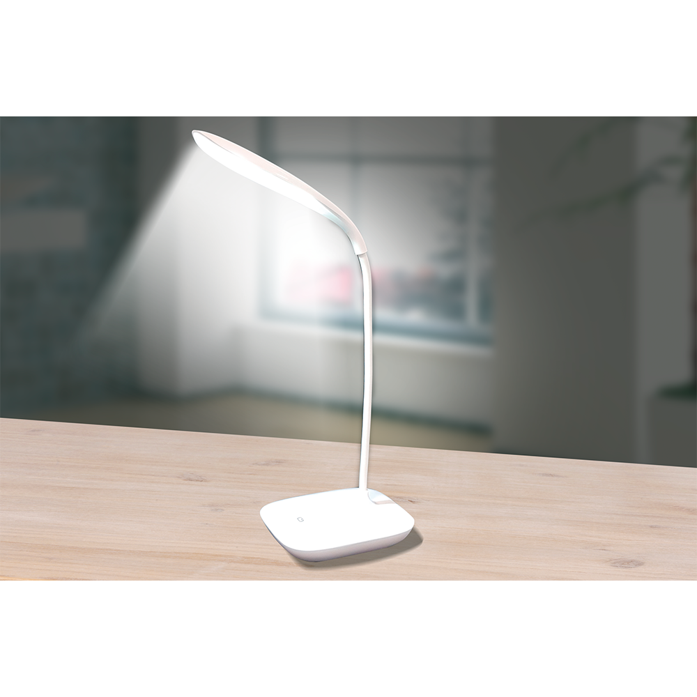 16 LED's Mobile Lamp Schreibtisch Lampe Dimmbares USB Licht Biegbare Schwanenhals Leselampe Batteriebterieben (VHGVACIND0402) - Kaltweiss