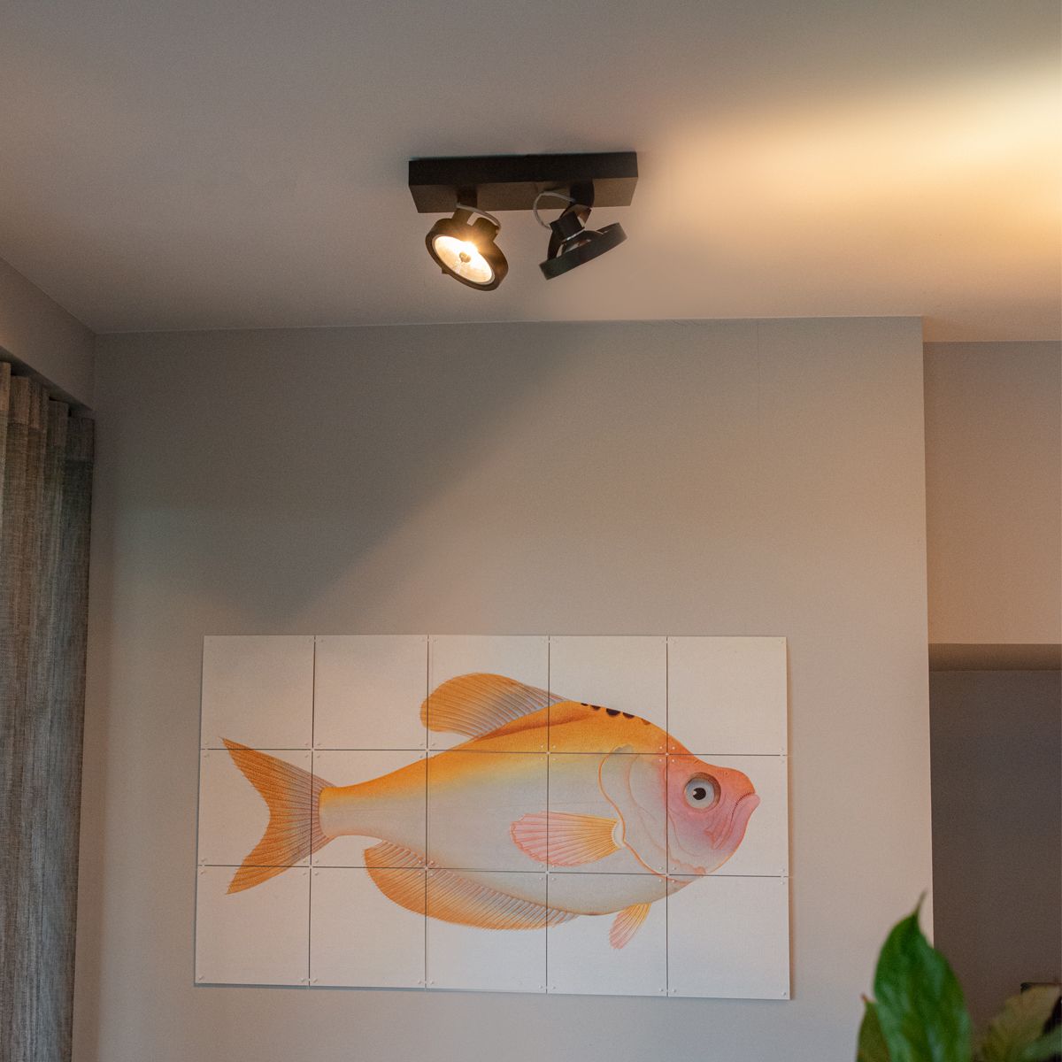 Design spot zwart verstelbaar 2-lichts - Go