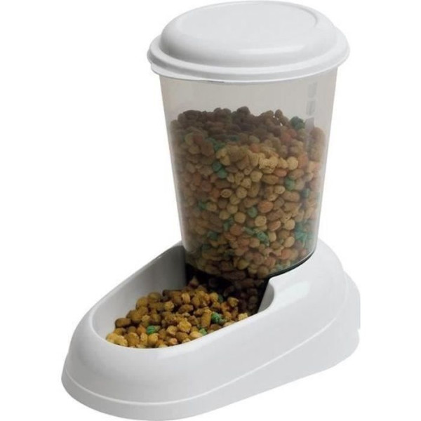 Distributeur croquettes zenith 3l en plastique - 29,2x20,2x28,8 - blanc - chien et chat