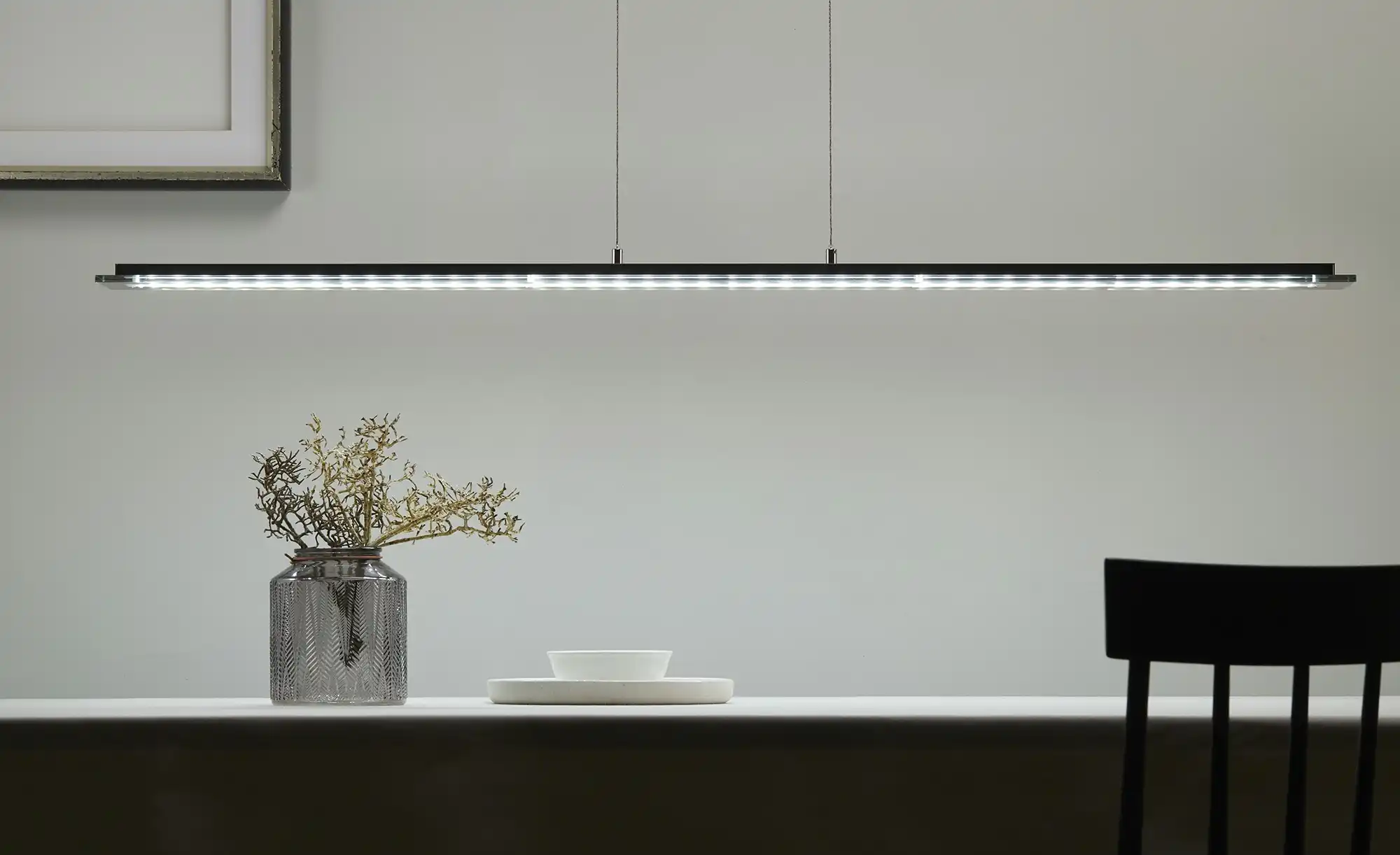 Fischer-Honsel Pendelleuchte, 1-flammig, schwarz/ Rauchglas
