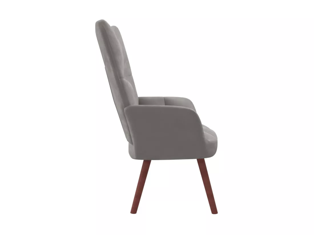 Chaise de relaxation Gris clair Velours